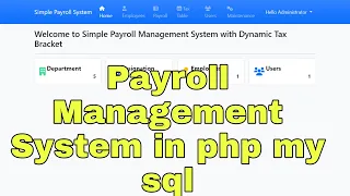 Payroll Management System in php my sql