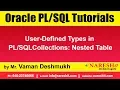 Oracle Tutorials User-Defined Types in Nested Table Mr Vaman Deshmukh