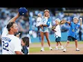 Clayton Kershaw s children throw out the first pitch to their father on a special bobblehead night