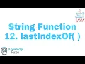 String Function - lastIndexOf Method JAVA Programming ICSE