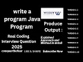 Real World Java Coding Interview Question write a java program Wissen Technology Round 2 Spring