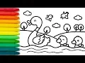 Coloring Pages for Kids Duck Easy Drawing for Children