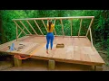 Download Lagu Woman Builds a PALLET WOOD HOUSE in the Woods | Start to Finish