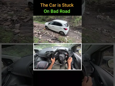 The Car is Stuck on Bad Road #shorts #ytshorts #car #driving