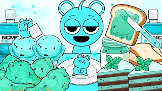 Incredibox Sprunki - 🩵sky Chu's MINT COLOR MUKBANG | ASMR | Animation