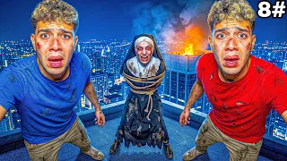 هجمنا😱 الراهبة الشريرة 😈 🧌فوق السطوح 😱🫣وانتصرنا 🤩عليها🥳 شوفو حصل اي😱🫵 | التوينز المحبوب ❤️👬