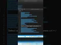 Shortcut to comment out on a whole program in vs code