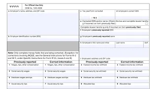 IRS Form W-2c walkthrough Corrected Wage Tax Information