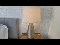 360 Lighting Julio Modern Table Lamp Natural Gray Textured Ceramic Off-White Fabric QUICK OVERVIEW