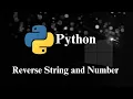 Reverse String and Number in Python Negative indexing Prof Antony Vijay