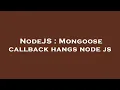 NodeJS Mongoose callback hangs node js