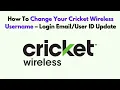 How To Change Your Cricket Wireless Username - Login ID Update