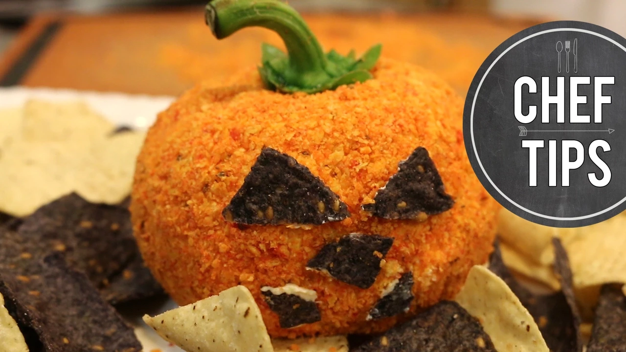 Easy Halloween Appetizer - Pumpkin Cheese Ball