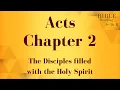 Acts chapter 2 NIV Bible reading with scrolling text