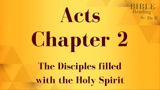 Acts chapter 2 NIV Bible reading with scrolling text