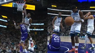 Anthony Edwards with the most insane poster dunk ever on John Collins