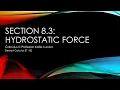 8 3 Hydrostatic Force Formulas Lecture