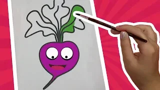 INTERACTIVE COLORING PAGES VEGETABLES FOR KIDS