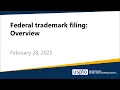 Federal trademark filing Overview