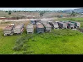 Lagu OMG! Several Trucks Are Working To Dump Soil.With Bulldzoer Be Careful Skillful Driver Work Smoothly