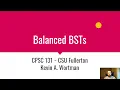 Balanced BSTs
