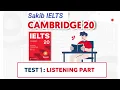 Cambridge 20 listening test 1 IELTS Listening test 1 BOOK 20 TEST 1 2025 update