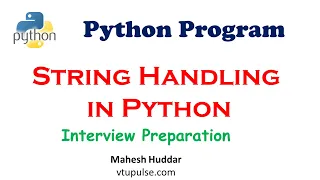 String Concepts Operators and string built in function - by Mahesh Huddar