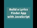Build a Finder App with JavaScript - JavaScript Project Tutorials