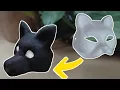 Changing the Shape of a Cat Mask to a Fox With Just Glue and Paper Therian Mask Making