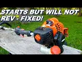 Echo trimmer starts but will not rev