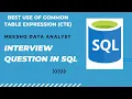 Meesho SQL Interview Questions for Data Analyst Position Data Analytics Best use of CTE