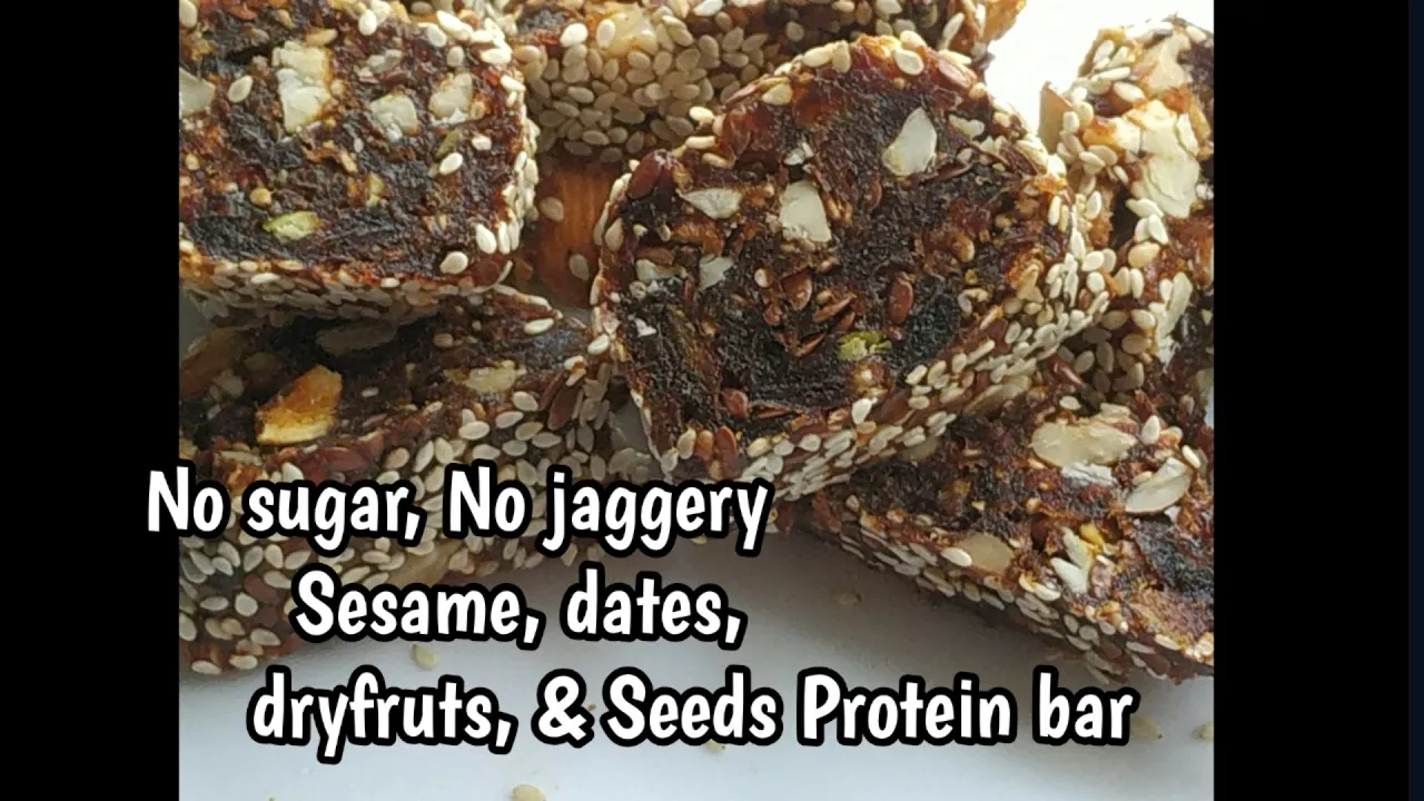 Sesame/Til/Dryfruts Barfi with Dates - Healthy Breakfast/Tiffin snacks recipe Indian/ Weight loss