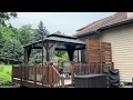Domi Hardtop Gazebo Review Assembly Outdoor Metal Pavilion with Steel Roof Curtains Netting
