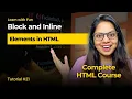 HTML Block and Inline Elements in Hindi HTML Tutorial for Beginners in Hindi