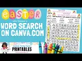 How to create a Word Search on Canva com FREE EASTER PRINTABLE