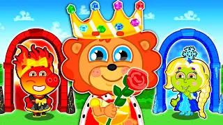 Lion Family | Ice Princess vs. Fire Princess - Stories for Girls | Cartoon for Kids