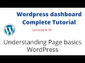 Lecture Page basics - WordPress admin dashboard complete tutorial