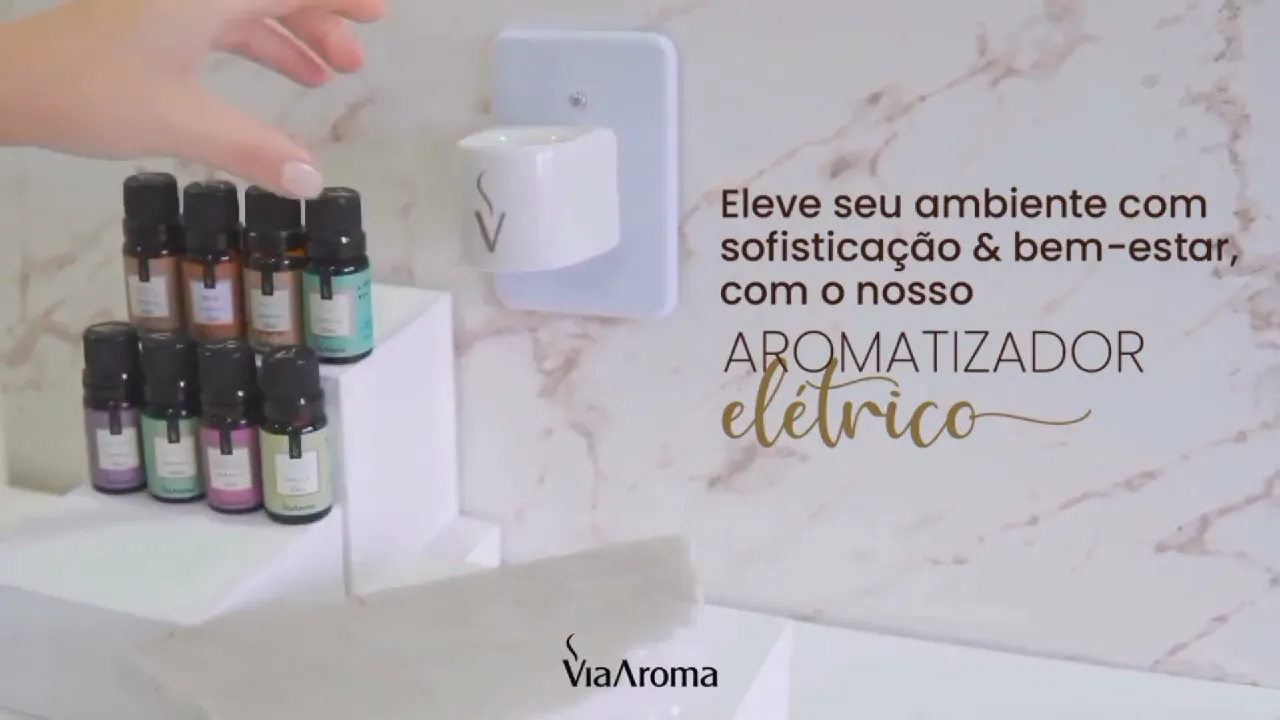 Vídeo do produto Difusor Aromatizador Elétrico de Porcelana Bivolt Original - Via Aroma