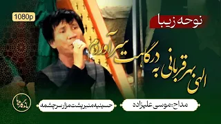 نوحه الهی بهر قربانی به درگاهت سر آوردم مداح اهلبیت موسی علیزاده حسینیه منبر پشت مزار سرچشمه 