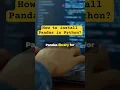 How to install Pandas in Python
