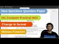 ISC Specimen Question Paper 2021 Computer Science Practical SOLVED Mobius Function Java