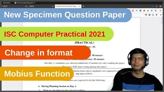 ISC Specimen Question Paper 2021 Computer Science Practical SOLVED Mobius Function Java