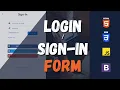Responsive Sign in Login Form using HTML CSS Bootstrap Form using HTML CSS JavaScript