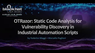 OTRazor Static Code Analysis for Vulnerability Discovery in Industrial Automation Scripts