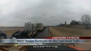 MNDOT reopens westbound I-90 after crash slows traffic
