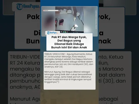 KETUA RT MENGAKU KAGET, Dwi Bagus yang Dikenal Baik Jadi Tersangka Kasus Kematian Istri Siri