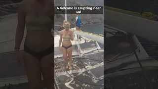 Volcano Erupted By Our Boat😱 #shorts #boatlife