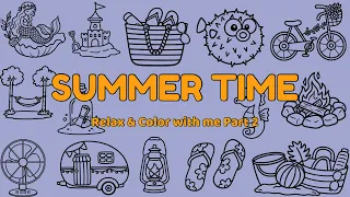 Watch Me Color Summer Pages Part 2 Satisfying ASMR Marker Sounds No Talking