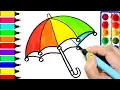 Rainbow Umbrella Coloring Page Learn to Color