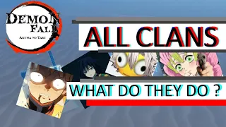 All Clans What do they do Demon Fall